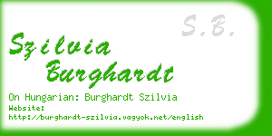 szilvia burghardt business card
